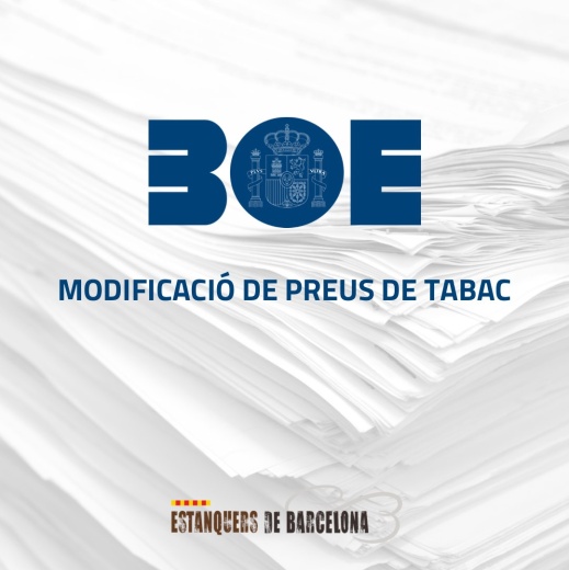 Modificació de preus del Tabac (1/11/25)