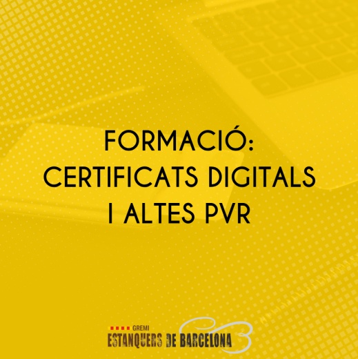 SESSIONS FORMATIVES: CERTIFICATS DIGITALS I ALTES DELS PVR AL CMT